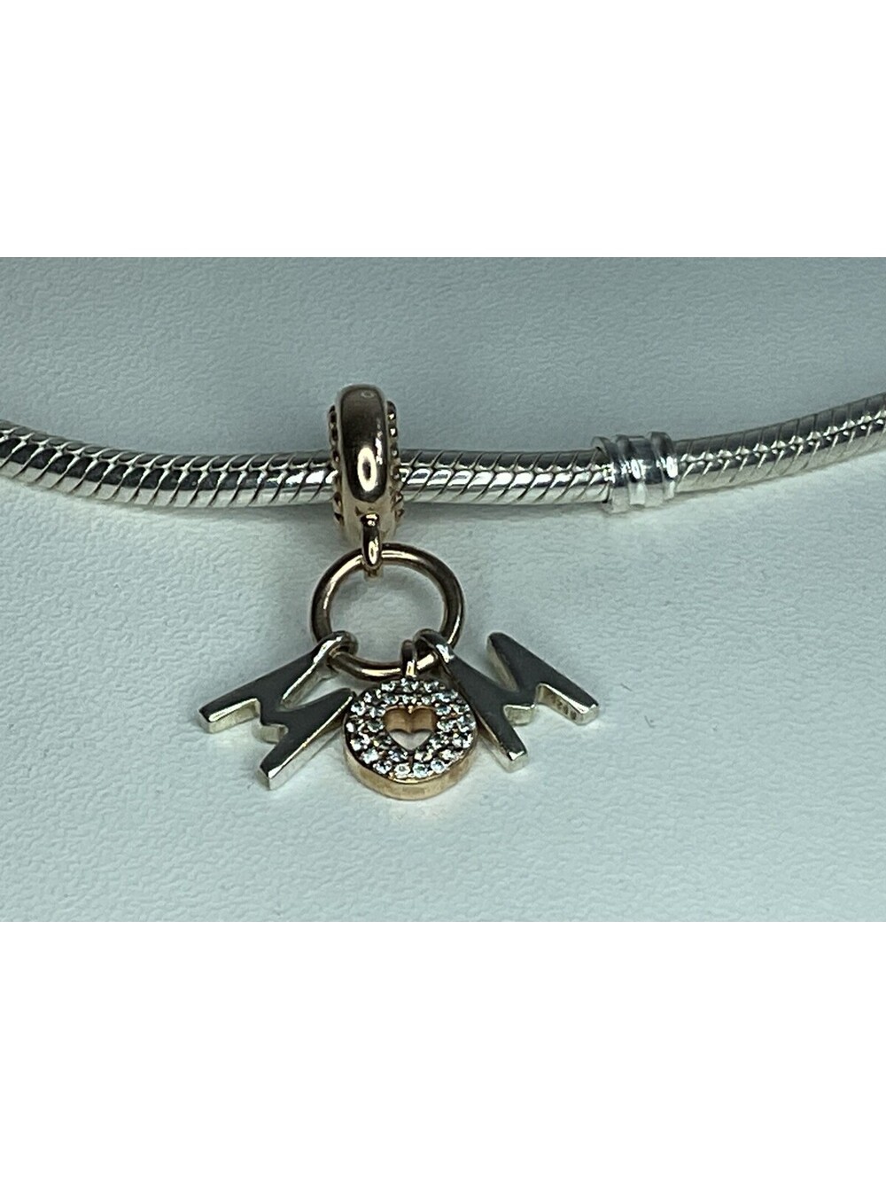 Pandora Two Tone Rose Gold Mom Dangle Charm